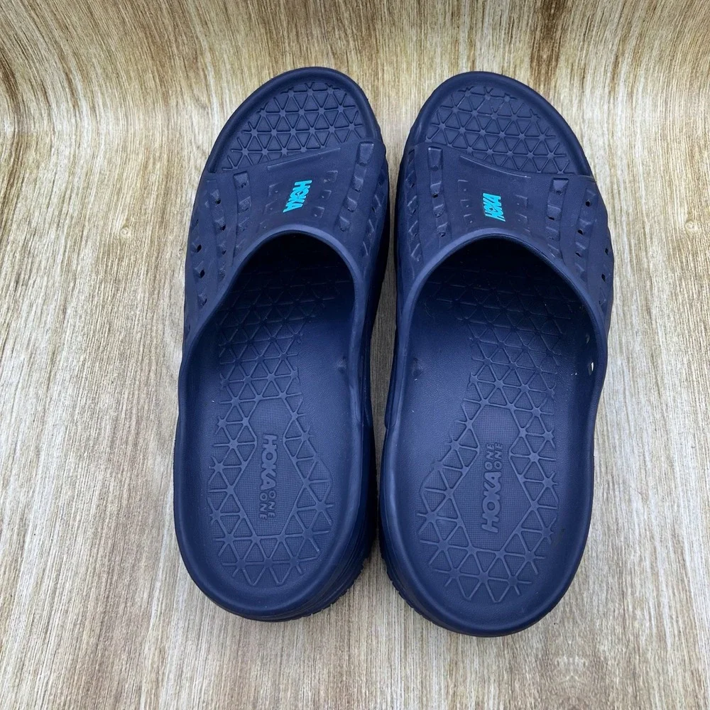 Hoka One One Ora Recovery Slide 2 Men's Size 14 Navy Blue Teal 1099673